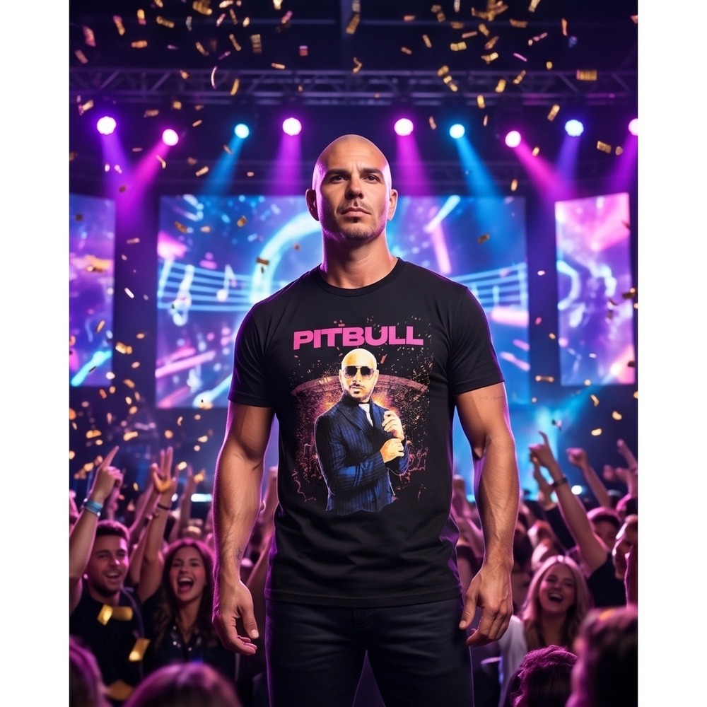 Pitbull Graphic T-Shirt Timeless Miami Mens Large Black Mr 305 Concert Tee